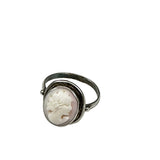 Antique Shell Cameo Sterling Silver Ring