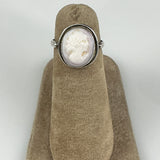 Antique Shell Cameo Sterling Silver Ring