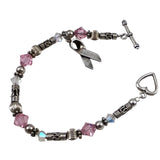 Sterling Bracelet Breast Cancer Awareness Charm