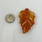 Large Natural Carnelian Gemstone Carved Leaf Beads