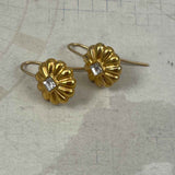 Carolee Rhinestone Gold Floral Earrings Vintage