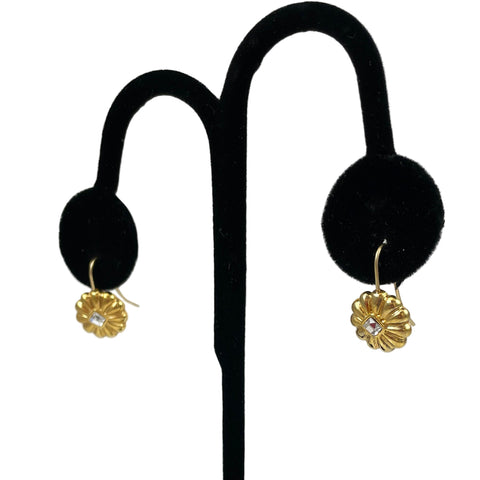 Carolee Rhinestone Gold Dangle Earrings Vintage