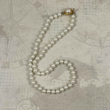 White Glass Pearl Knotted 6mm Necklace by Carolee Vintage