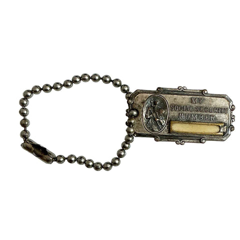 Silver Plated St. Christopher Catholic Keychain Medal Vintage