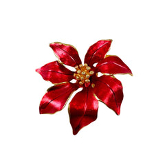 Cerrito Poinsettia Brooch Vintage Floral Holiday