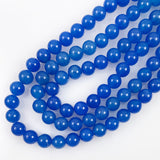  Blue Jade 8mm Round Beads
