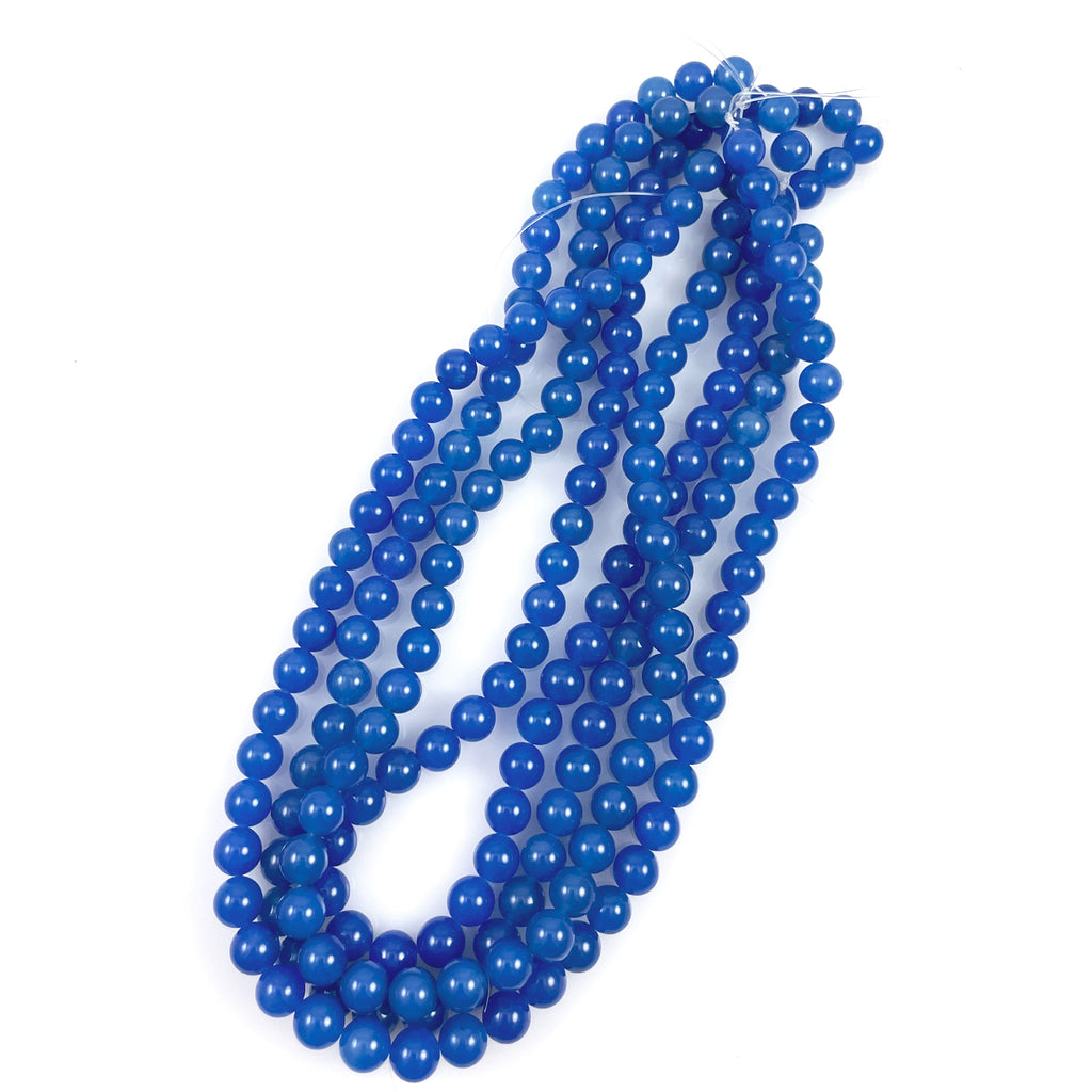  Blue Jade 8mm Round Beads