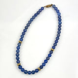 Chalcedony & Gold Beaded Necklace 8mm