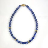 Chalcedony & Gold Beaded Necklace 8mm