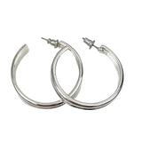 Large Silver Hoop Earrings by Chaps