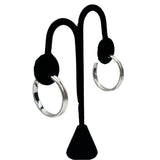 Large Silver Hoop Earrings by Chaps