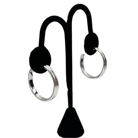 Large Silver Hoop Earrings by Chaps