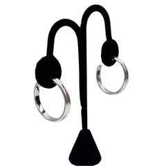 Large Silver Hoop Earrings by Chaps