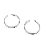 Large Silver Hoop Earrings by Chaps