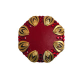 Red Leather and Rhinestone Designer Buckle by Charmant Belts