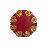 Red Leather and Rhinestone Designer Buckle by Charmant Belts