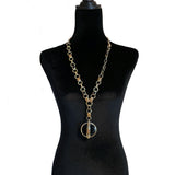 Chico's Gold & Black Pendant Necklace