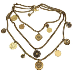 Chico's Multi-Strand Gold Coin Necklace Long
