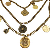 Chico's Multi-Strand Gold Coin Necklace Long