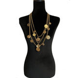 Chico's Multi-Strand Gold Coin Necklace Long