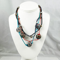 Chico's Multi Strand Colorful Enamel Beaded Necklace