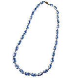 Chinese Blue Porcelain Bead Necklace Vintage