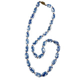 Chinese Blue Porcelain Bead Necklace Vintage