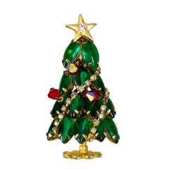 Rhinestone Christmas Tree Pin Vintage