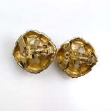 Ciner Pearl and Rhinestone Gold Clip On Earrings 