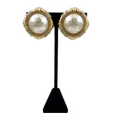 Ciner Pearl and Rhinestone Clip On Earrings 