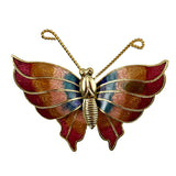 Colorful Cloisonné Butterfly Pin Brooch NOS