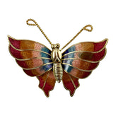 Cloisonné Butterfly Pin Brooch NOS