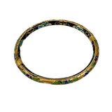 Chinese Gold Cloisonne Floral Bangle Bracelet Vintage
