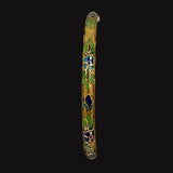 Gold Cloisonne Floral Bangle Bracelet Hinged