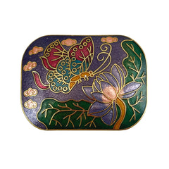 Vintage Cloisonne Butterfly Brooch Purple