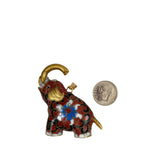 Chinese Large Cloisonne Elephant Pendant 3D Vintage 