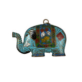 Large Blue Cloisonne Elephant Pendant Vintage Chinese