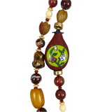 Cloisonne, Gemstone and Bone Beaded Necklace
