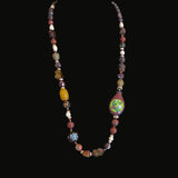 Cloisonne, Gemstone and Bone Beaded Necklace