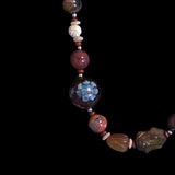 vintage cloisonne gemstone amber necklace