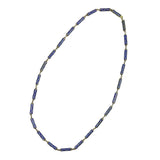 Blue Cloisonne Enamel Tubes Beaded Necklace Vintage Chinese