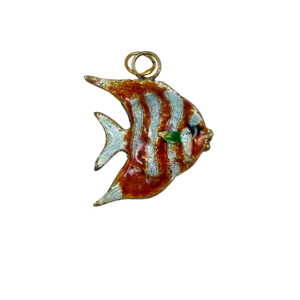 Enamel Fish Pendant Charm Vintage