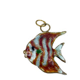 Enamel Fish shaped Pendant Charm Vintage