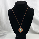 Vintage Copper & Turquoise Pendant Necklace