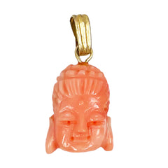 Pink Carved Coral Goddess Charm Pendant