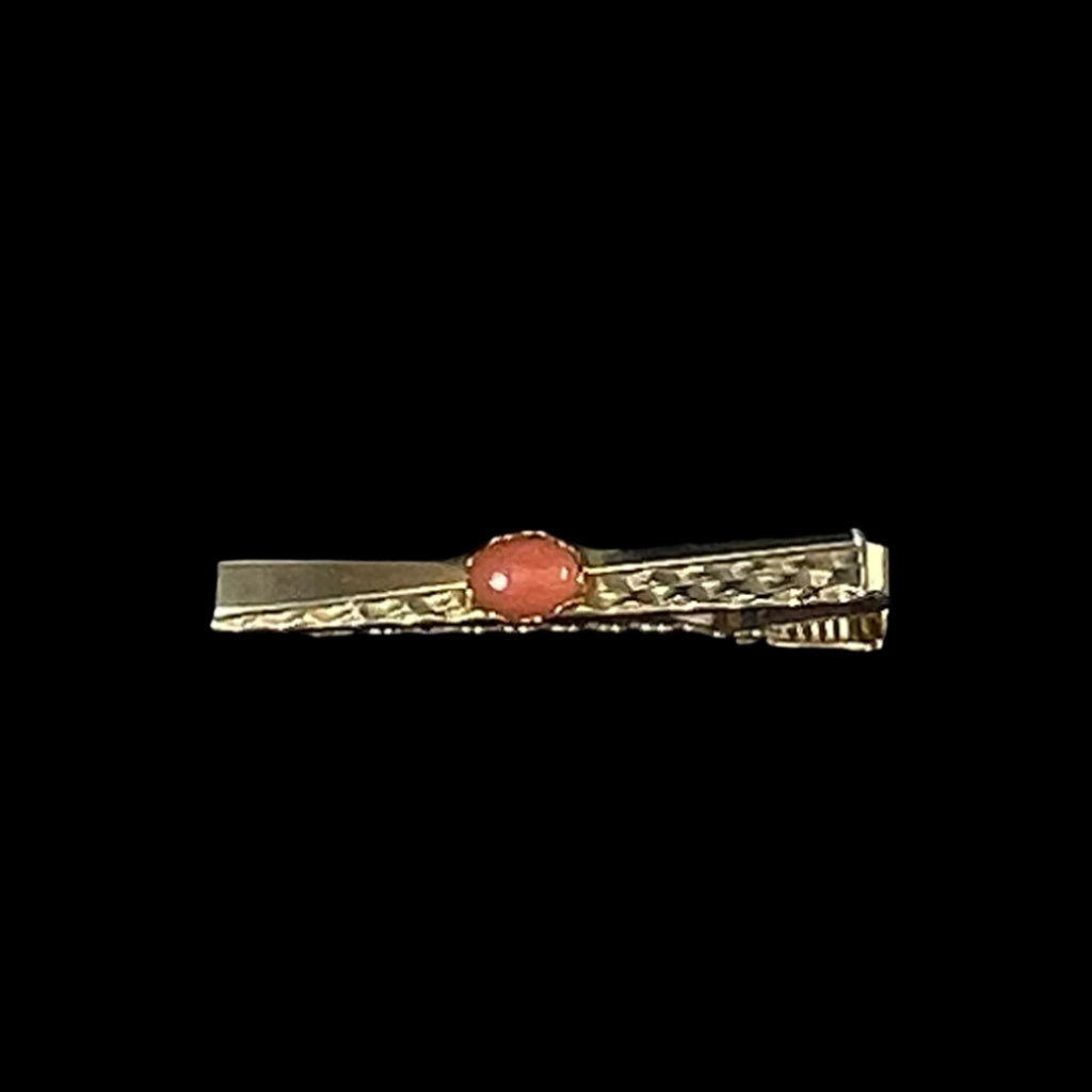 Gold & Coral Tie Pin Bar Clip