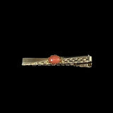 Gold & Coral Tie Pin Bar Clip