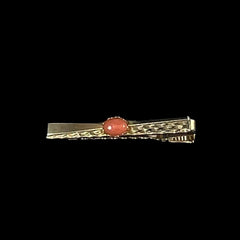Gold & Coral Tie Pin Bar Clip