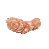 Carved Pink Coral Flower Triple Strand Enhancer