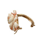 Carved Pink Coral Flower Enhancer Twister Clasp